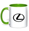Чашка с цветной ручкой Lexus logo Лаймовый фото