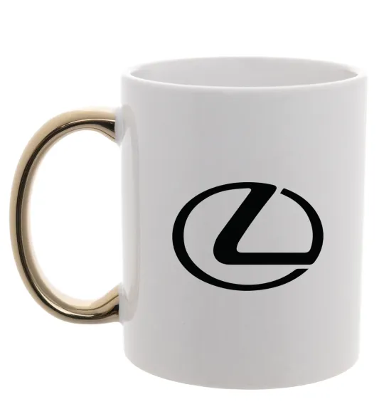 Чашка с цветной ручкой Lexus logo Золото фото