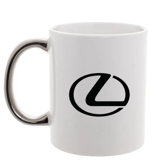 Чашка с цветной ручкой Lexus logo Серебро фото