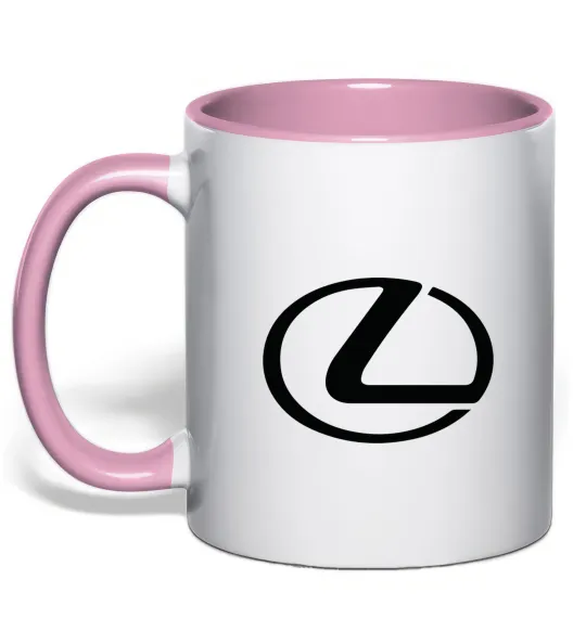 Чашка с цветной ручкой Lexus logo Нежно розовый фото