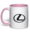 Чашка с цветной ручкой Lexus logo Нежно розовый фото