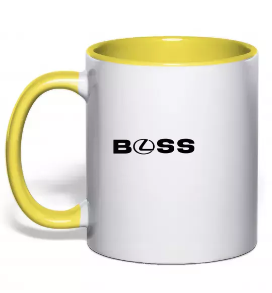 Чашка с цветной ручкой Lexus boss Солнечно желтый фото