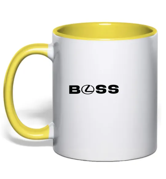 Чашка с цветной ручкой Lexus boss Лимонный фото