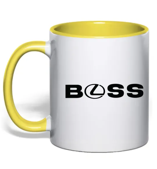 Чашка с цветной ручкой Lexus boss Лимонный фото