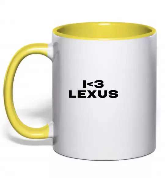 Чашка з кольоровою ручкою I <3 Lexus Сонячно жовтий фото