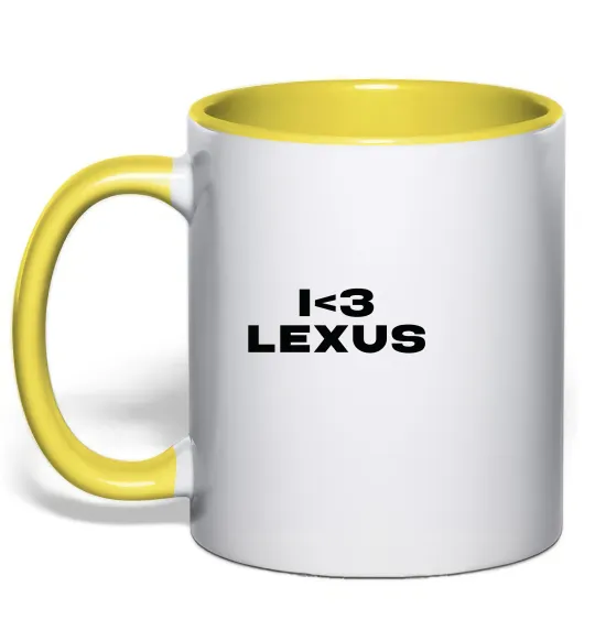 Чашка с цветной ручкой I <3 Lexus Лимонный фото