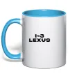 Чашка з кольоровою ручкою I <3 Lexus Блакитний фото
