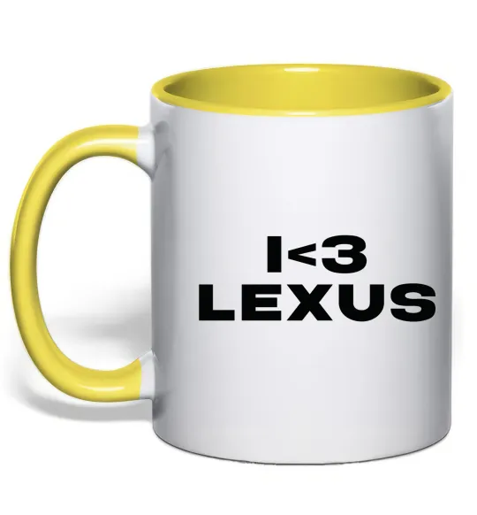 Чашка с цветной ручкой I <3 Lexus Лимонный фото