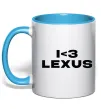 Чашка с цветной ручкой I <3 Lexus Голубой фото