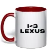 Чашка с цветной ручкой I <3 Lexus Красный фото