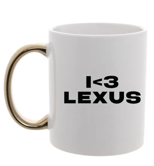 Чашка с цветной ручкой I <3 Lexus Золото фото