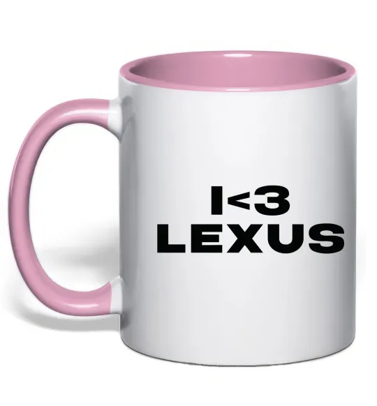 Чашка с цветной ручкой I <3 Lexus Нежно розовый фото