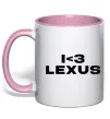 Чашка с цветной ручкой I <3 Lexus Нежно розовый фото