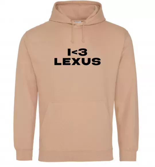 Мужская толстовка (худи) I <3 Lexus Песочный фото
