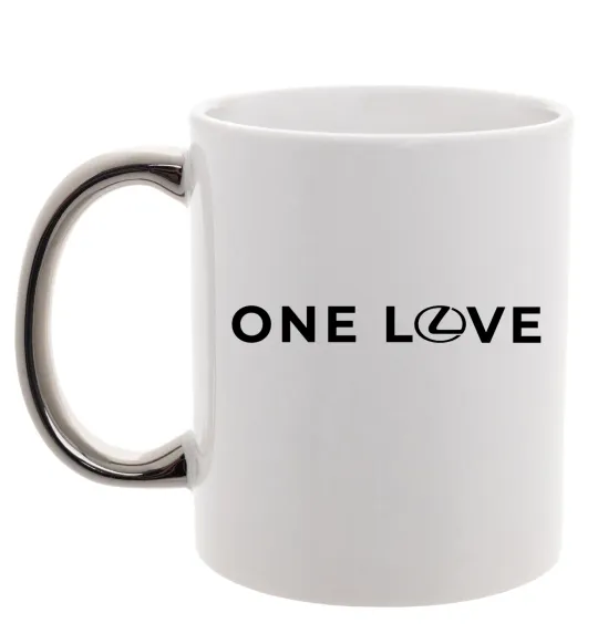 Чашка с цветной ручкой Lexus one love Серебро фото