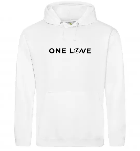 Мужская толстовка (худи) Lexus one love Белый фото