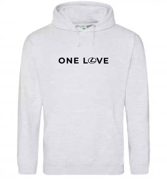 Мужская толстовка (худи) Lexus one love Серый меланж фото