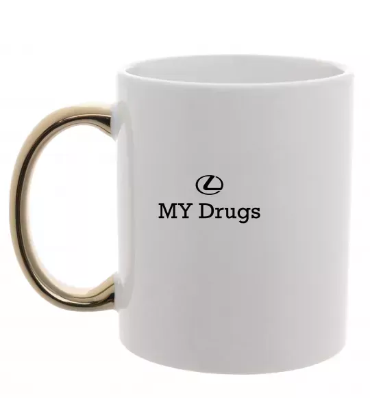 Чашка с цветной ручкой Lexus my drug Золото фото