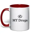 Чашка з кольоровою ручкою Lexus my drug Червоний фото