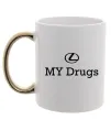 Чашка з кольоровою ручкою Lexus my drug Золото фото
