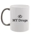 Чашка з кольоровою ручкою Lexus my drug Срібло фото