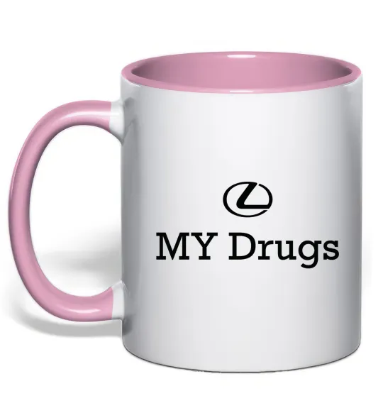 Чашка з кольоровою ручкою Lexus my drug Ніжно рожевий фото