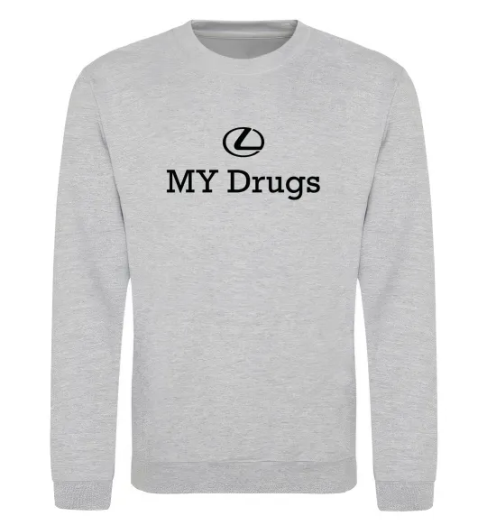 Свитшот Lexus my drug Серый меланж фото