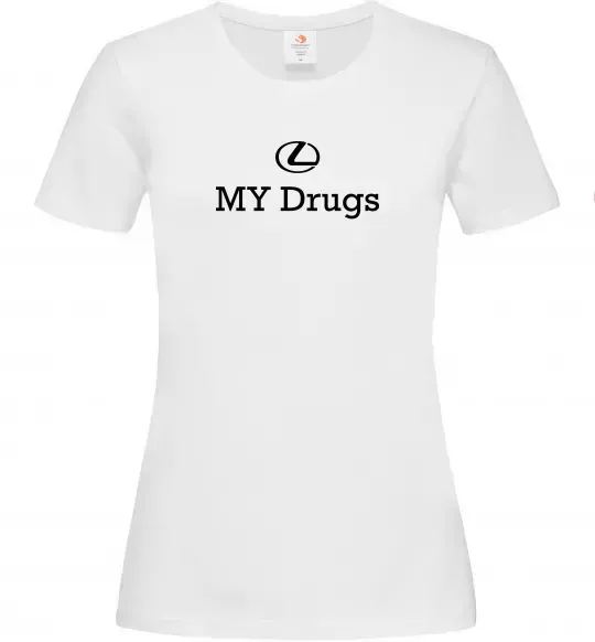 Женская футболка Lexus my drug Белый фото