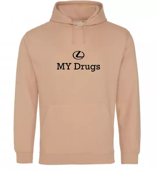 Мужская толстовка (худи) Lexus my drug Песочный фото