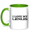 Чашка з кольоровою ручкою Love my lexus Лаймовий фото