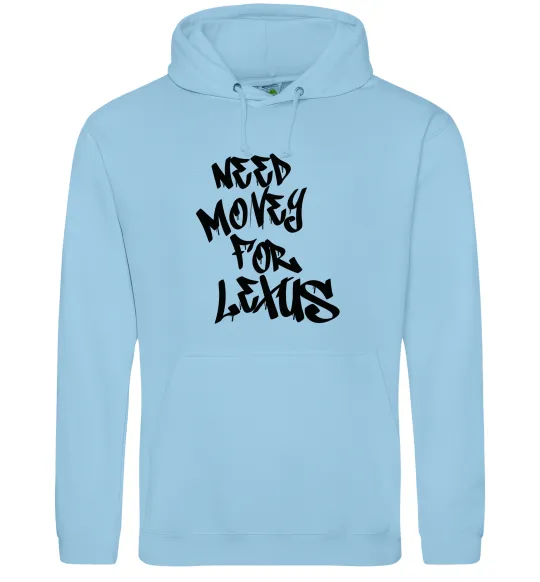 Женская толстовка (худи) Need money for Lexus Голубой фото