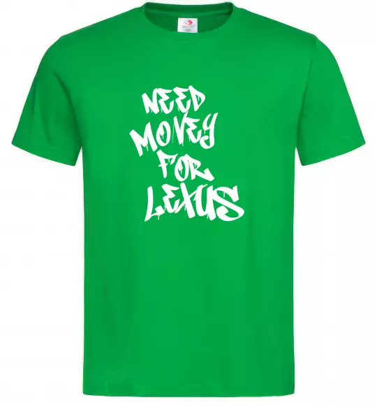 Мужская футболка Need money for Lexus Зеленый фото