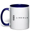 Чашка з кольоровою ручкою Lincoln Глибокий темно-синій фото