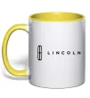 Чашка з кольоровою ручкою Lincoln Лимонний фото