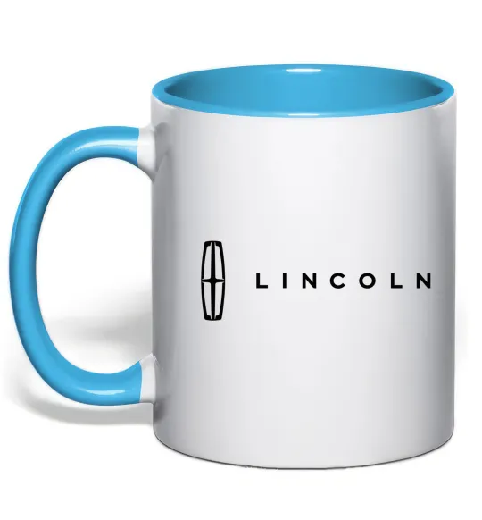 Чашка з кольоровою ручкою Lincoln Блакитний фото