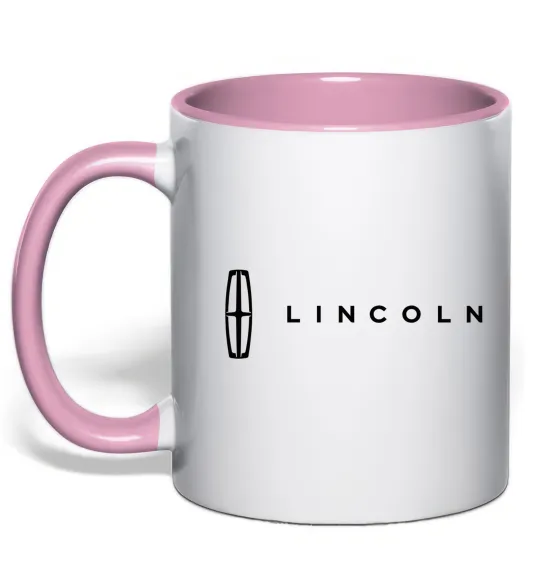 Чашка з кольоровою ручкою Lincoln Ніжно рожевий фото