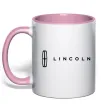 Чашка з кольоровою ручкою Lincoln Ніжно рожевий фото