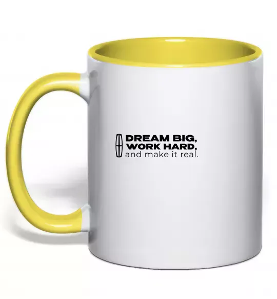 Чашка с цветной ручкой Make it real Lincoln Солнечно желтый фото