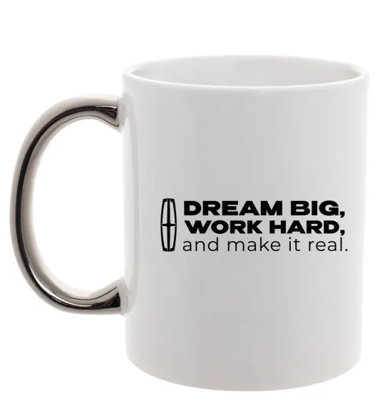 Чашка з кольоровою ручкою Make it real Lincoln Срібло фото