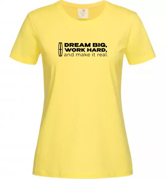 Женская футболка Make it real Lincoln Лимонный фото