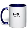Чашка с цветной ручкой I <3 Lincoln Глубокий темно-синий фото
