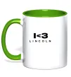 Чашка с цветной ручкой I <3 Lincoln Зеленый фото