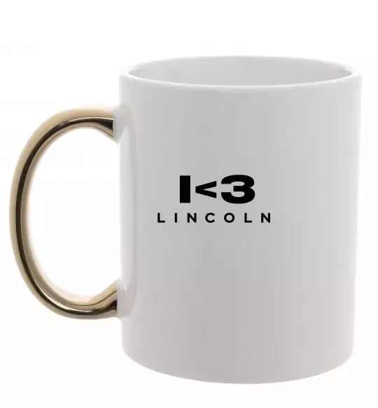 Чашка с цветной ручкой I <3 Lincoln Золото фото