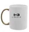 Чашка с цветной ручкой I <3 Lincoln Золото фото