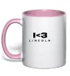 Чашка с цветной ручкой I <3 Lincoln Нежно розовый фото