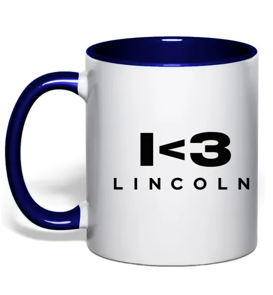 Чашка с цветной ручкой I <3 Lincoln Глубокий темно-синий фото