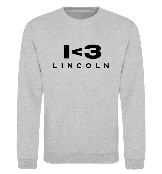 Свитшот I <3 Lincoln Серый меланж фото