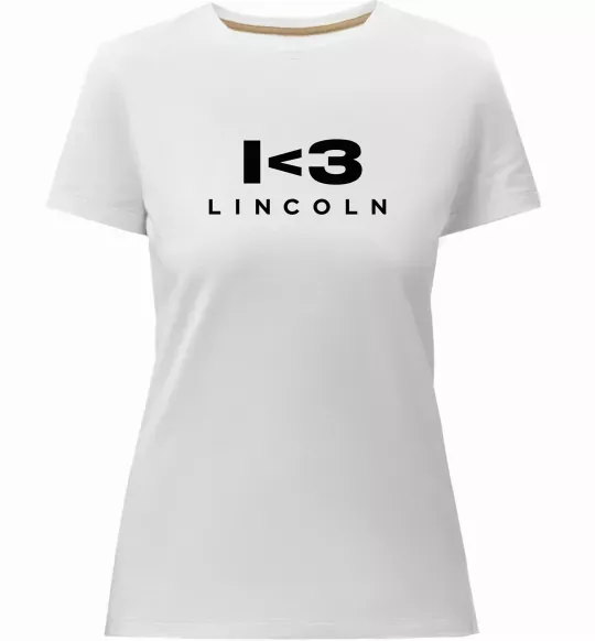 Женская премиум футболка I <3 Lincoln Белый фото