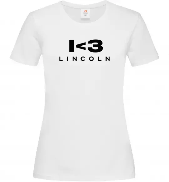 Женская футболка I <3 Lincoln Белый фото
