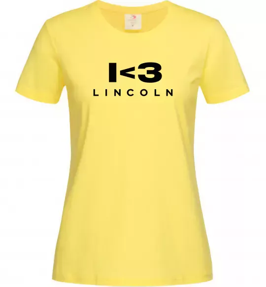 Женская футболка I <3 Lincoln Лимонный фото